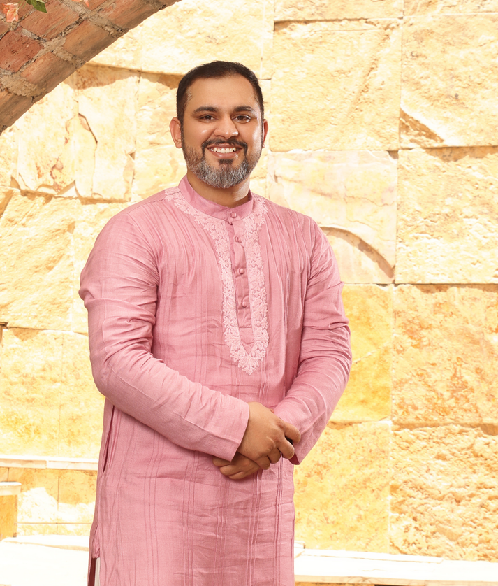 Pink Silk Kurta Set