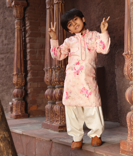 Peach Kurta Salwar Set