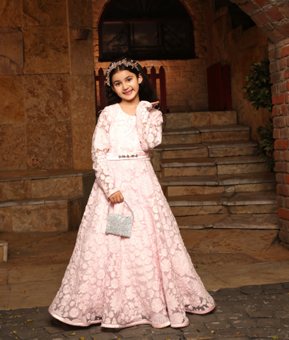 Pink Floral Anarkali