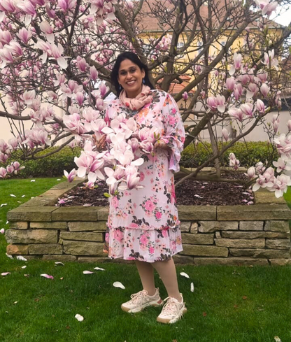 Peach Printed Dress