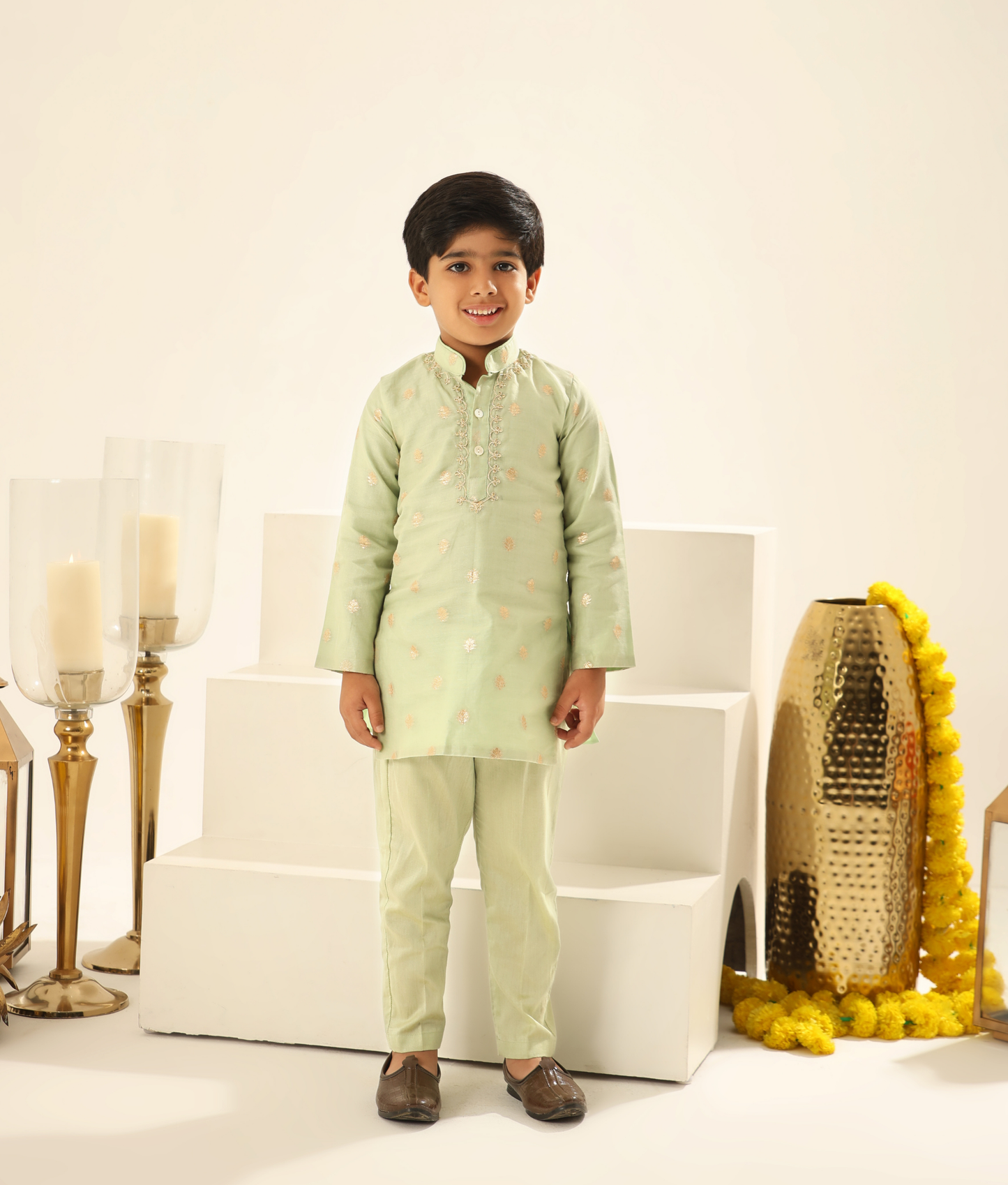 Green Chanderi Kurta with Pant