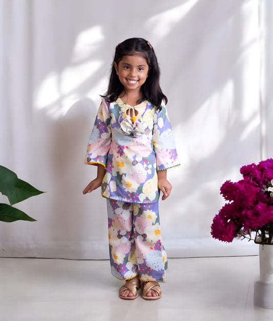 Floral Printed Kurti with Sharara