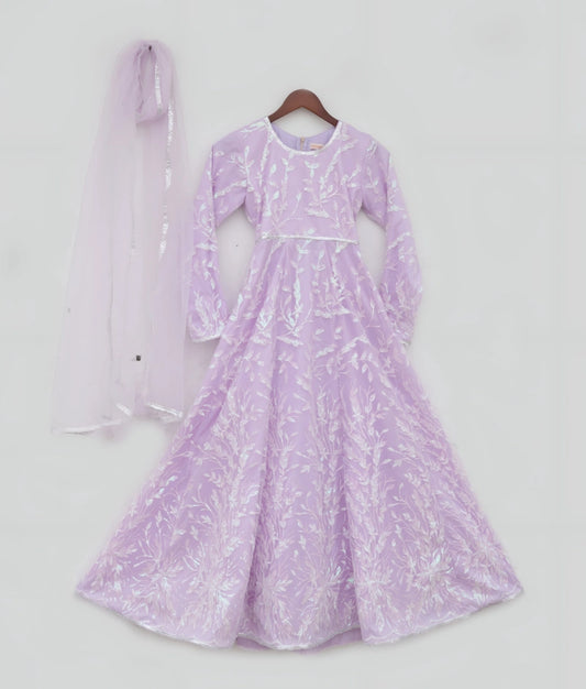 Buy Sparkling Lilac Anarkali for Girls Online In India