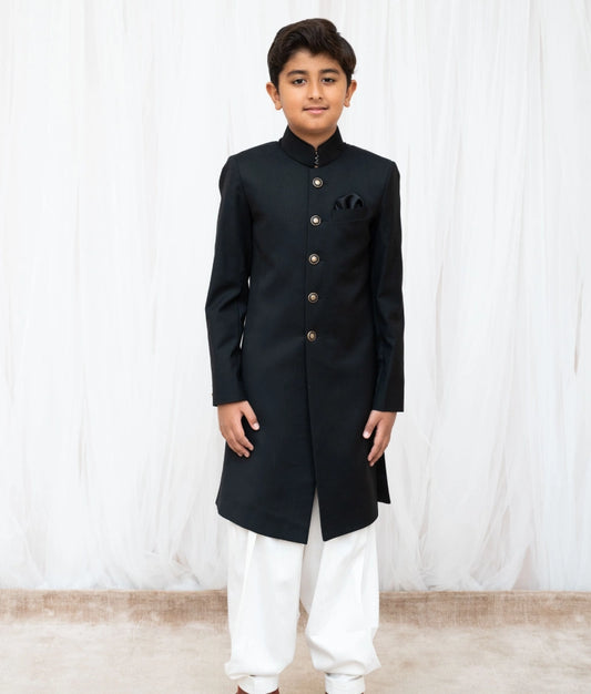 Black Sherwani with Salwar