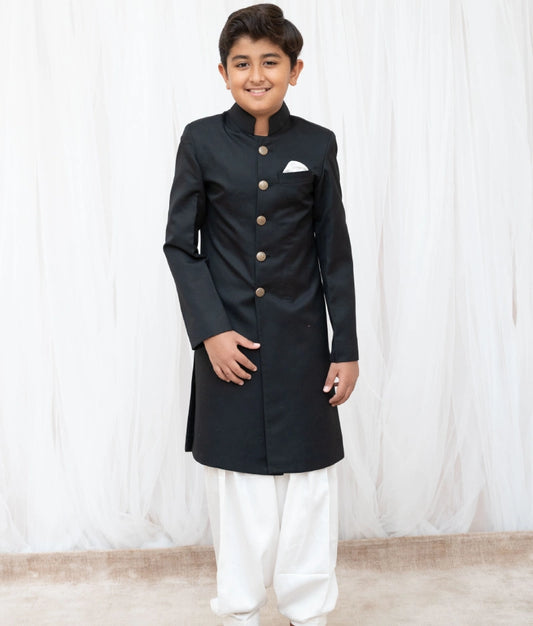 Black Sherwani Set