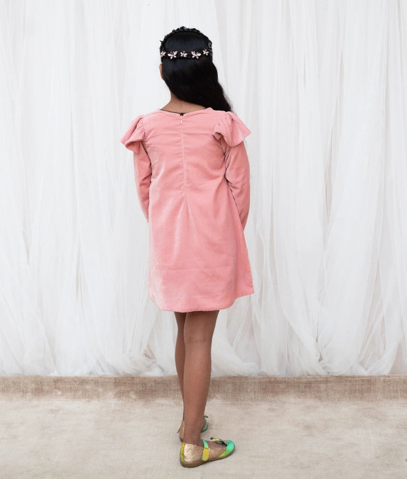 Peach Velvet Dress