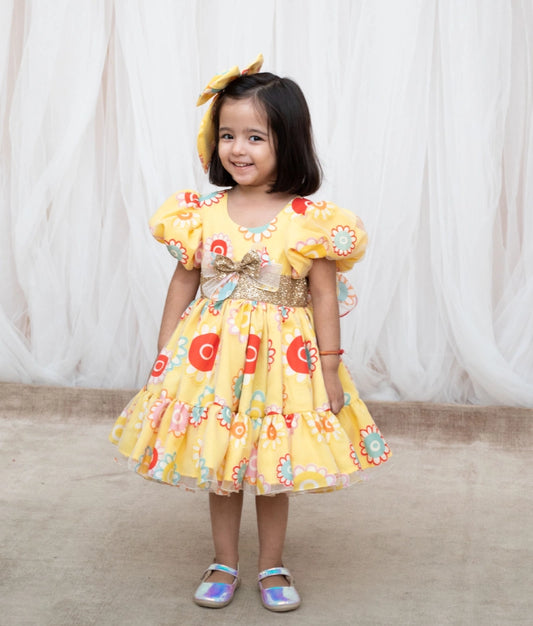 Yellow Organza frock