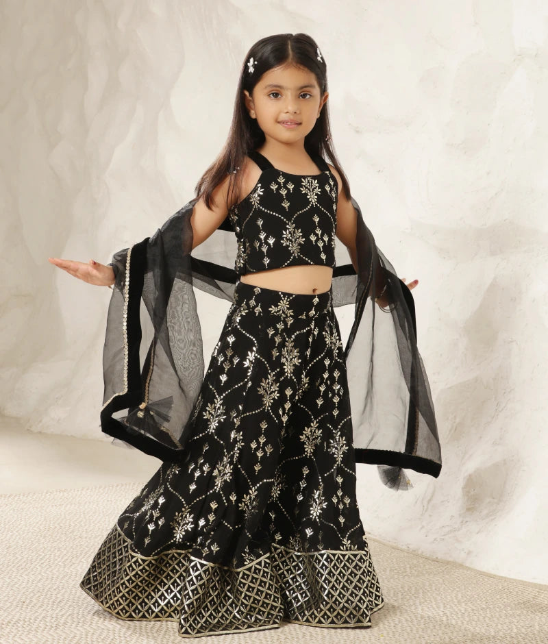 The Gota Patti Glamour- Black Lehenga Set