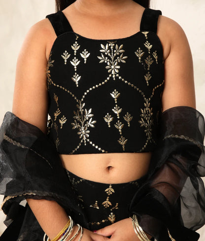 The Gota Patti Glamour- Black Lehenga Set