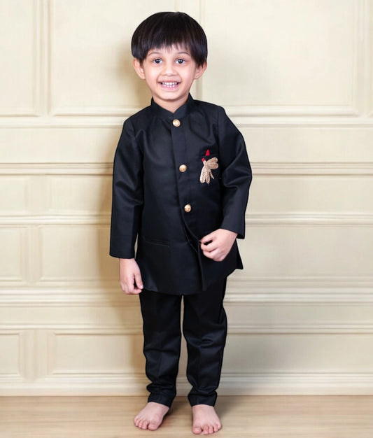 Black Bandgala with Black Pant for Boys