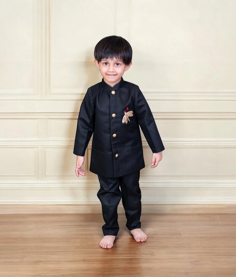 Black Bandgala with Black Pant for Boys