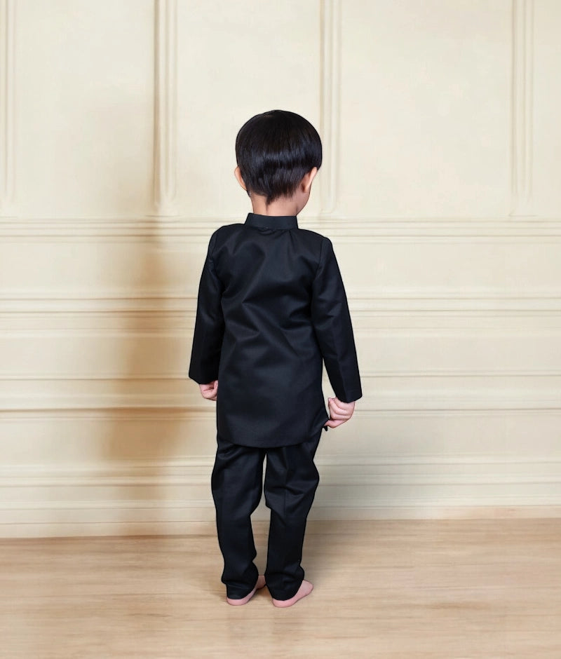 Black Bandgala with Black Pant for Boys