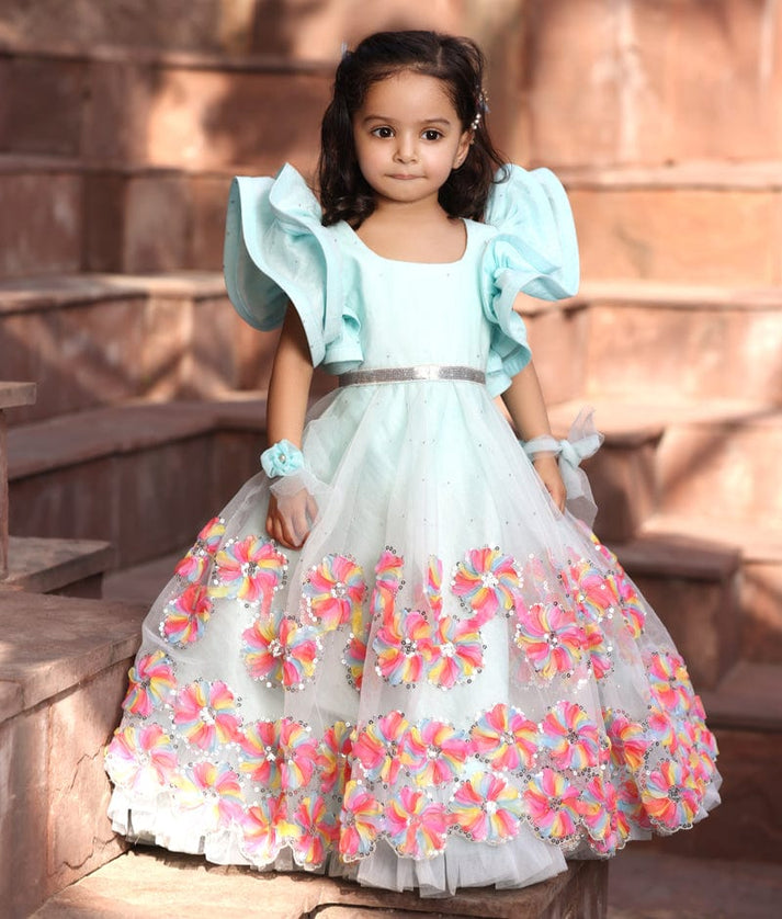 Aqua Blue Gown for Girls