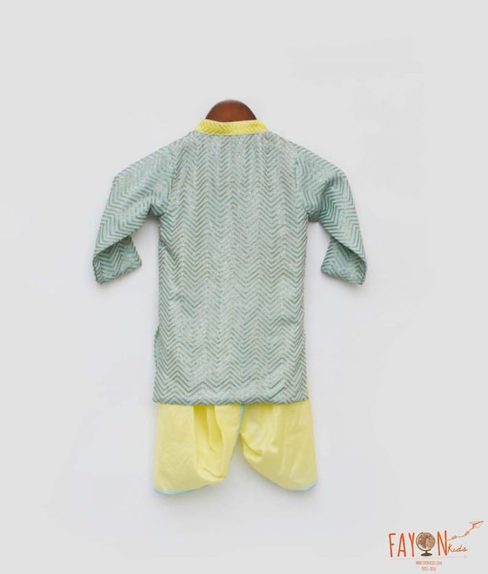 Aqua Blue Kurta with Dhoti for Boys