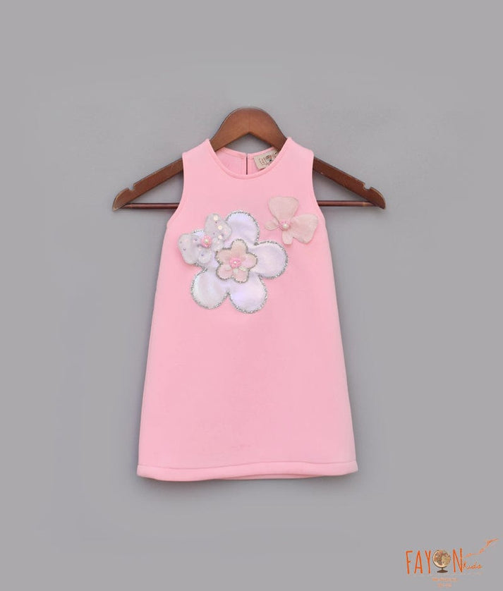 Manufactured by FAYON KIDS (Noida, U.P) Baby Pink Neoprene Dress for Girls