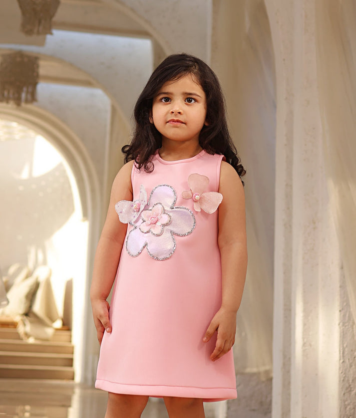 Manufactured by FAYON KIDS (Noida, U.P) Baby Pink Neoprene Dress for Girls