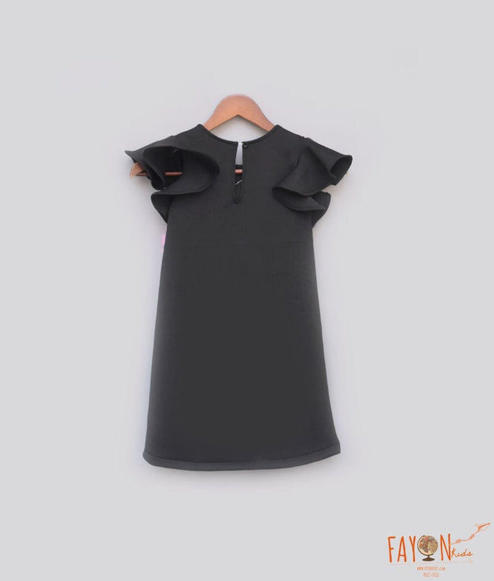 Black Neoprene Dress for Girls