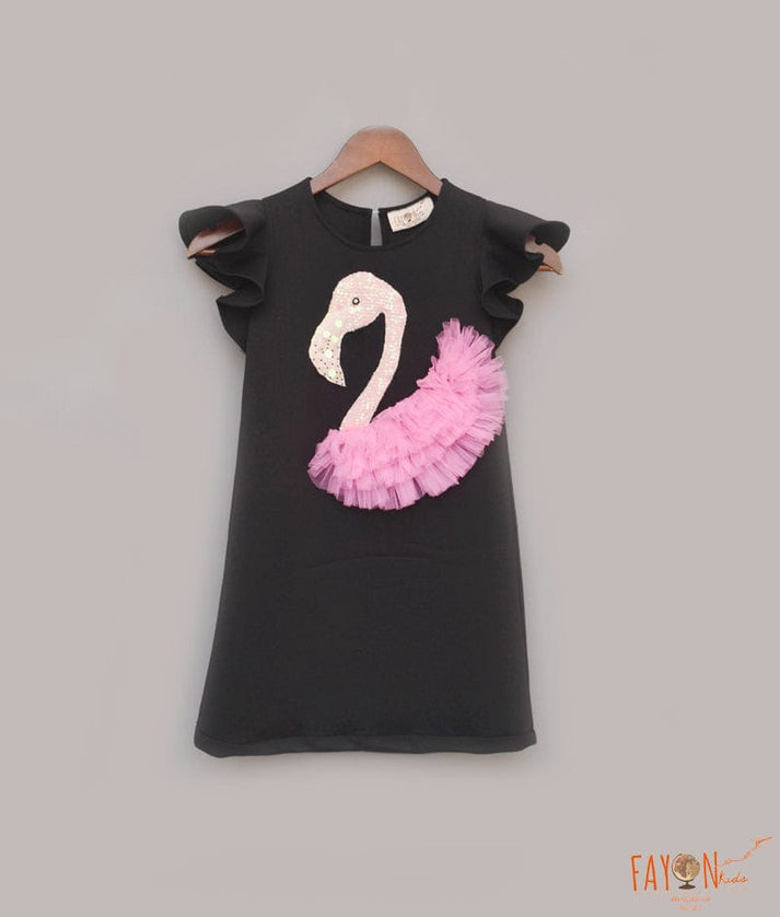 Black Neoprene Dress for Girls