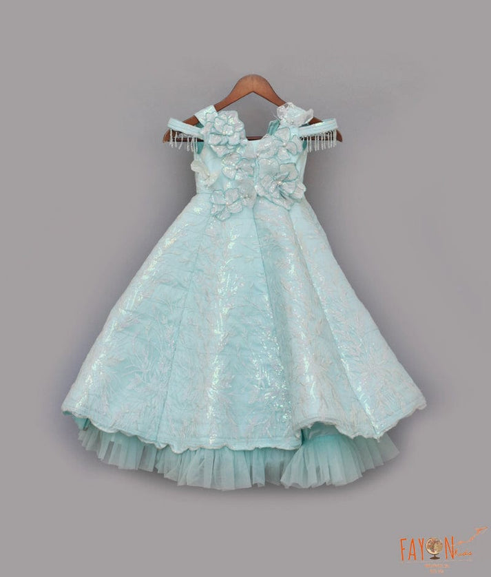 Manufactured by FAYON KIDS (Noida, U.P) Blue Embroidery Gown