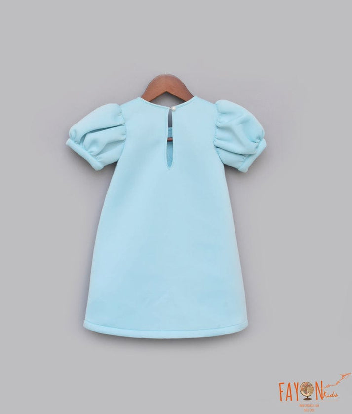 Manufactured by FAYON KIDS (Noida, U.P) Blue Neoprene Dress for Girls