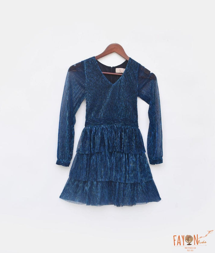 Blue Pleated Dress