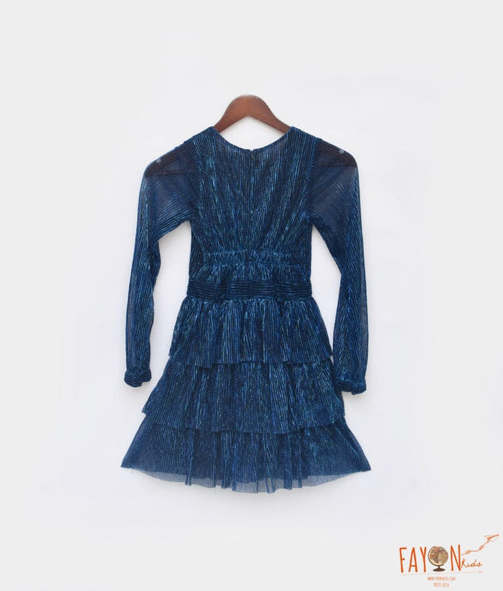 Blue Pleated Dress