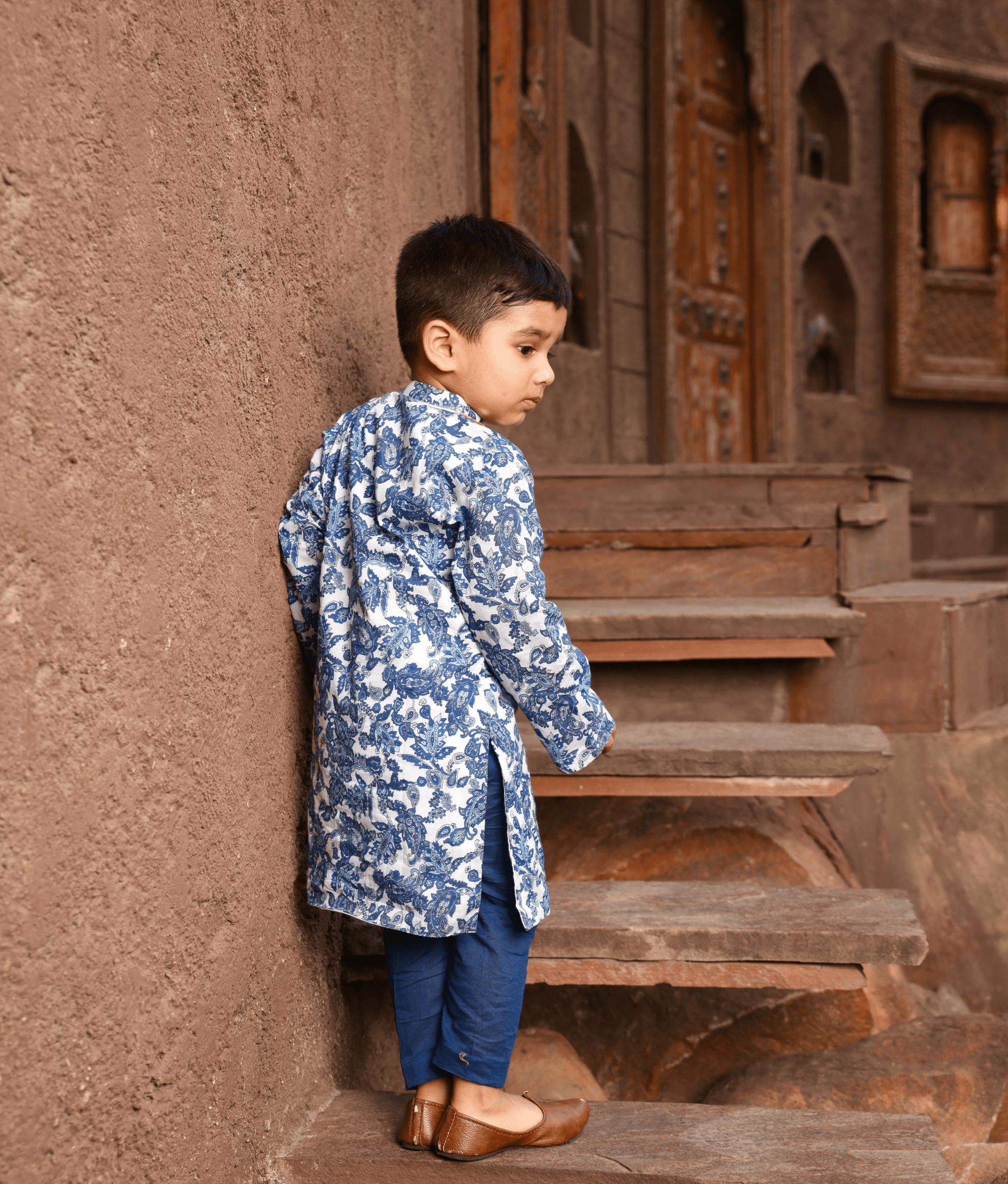 Manufactured by FAYON KIDS (Noida, U.P) Blue Printed Kurta Set