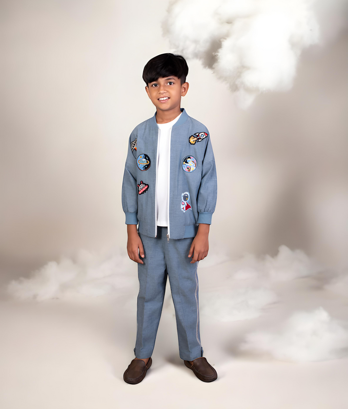 Manufactured by FAYON KIDS (Noida, U.P) Demin Jacket with T-Shirt and Pant for Boys