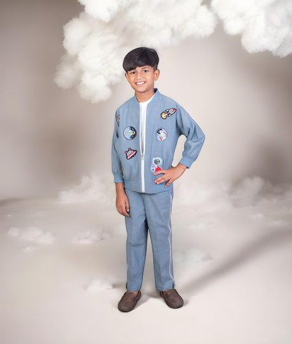 Manufactured by FAYON KIDS (Noida, U.P) Demin Jacket with T-Shirt and Pant for Boys