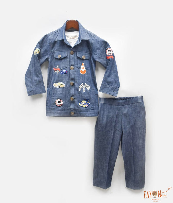 Manufactured by FAYON KIDS (Noida, U.P) Denim Jacket with T-Shirt and Pant