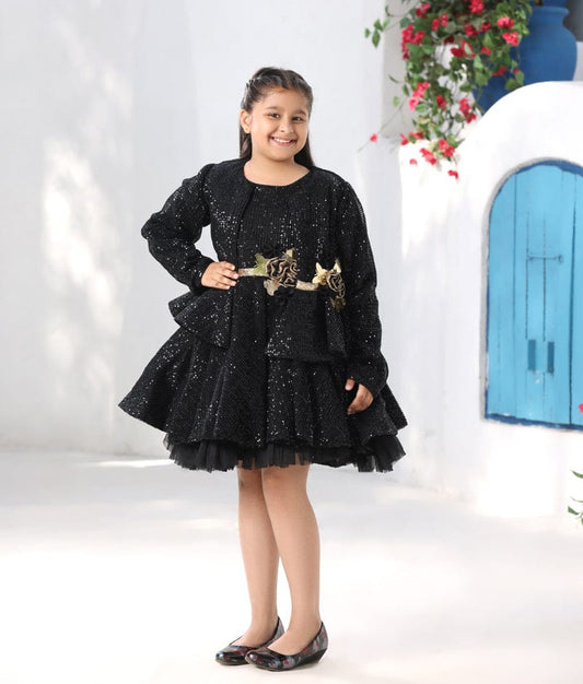 Manufactured by FAYON KIDS (Noida, U.P) Enchanting Black Sequin Dress