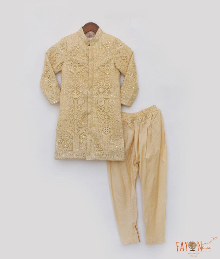 Golden Sherwani Set