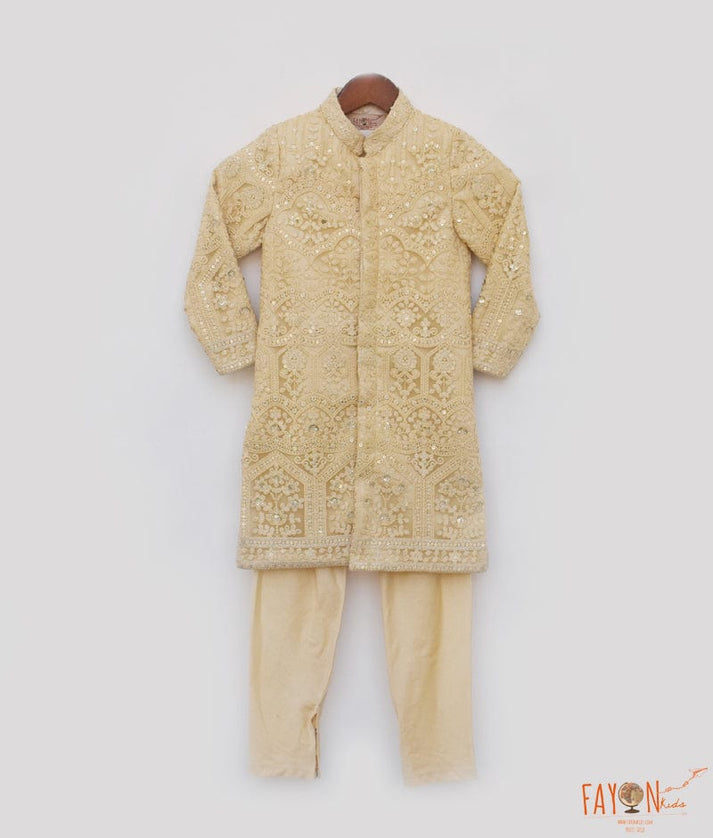 Golden Sherwani Set