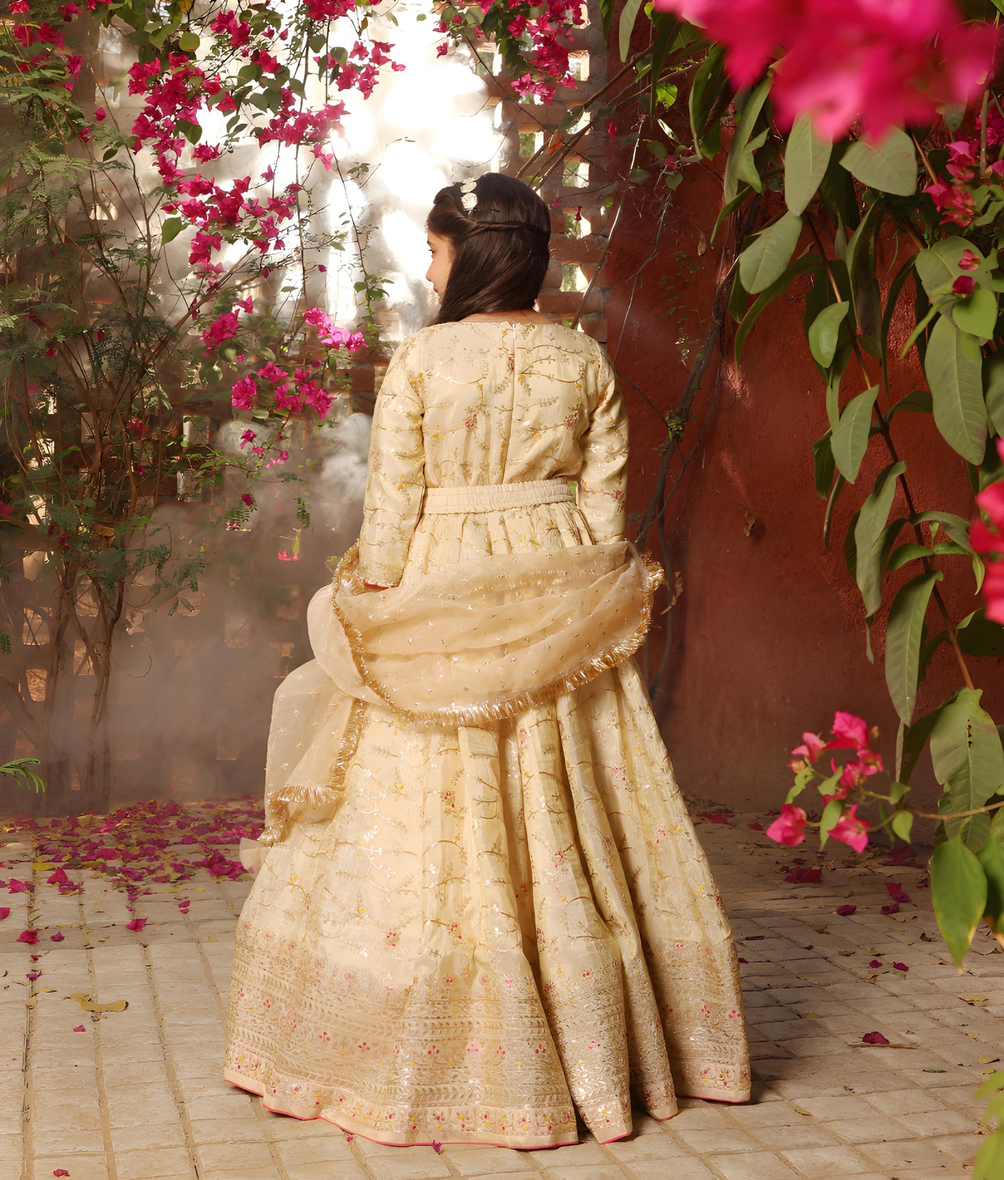 Manufactured by FAYON KIDS (Noida, U.P) Golden Embroidered Anarkali