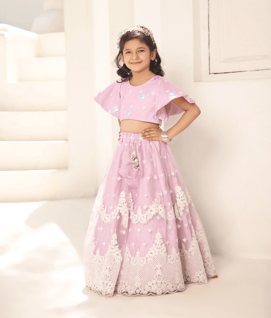 Manufactured by FAYON KIDS (Noida, U.P) Lilac Crop Top Set