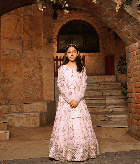 Manufactured by FAYON KIDS (Noida, U.P) Lilac Foil Print Anarkali