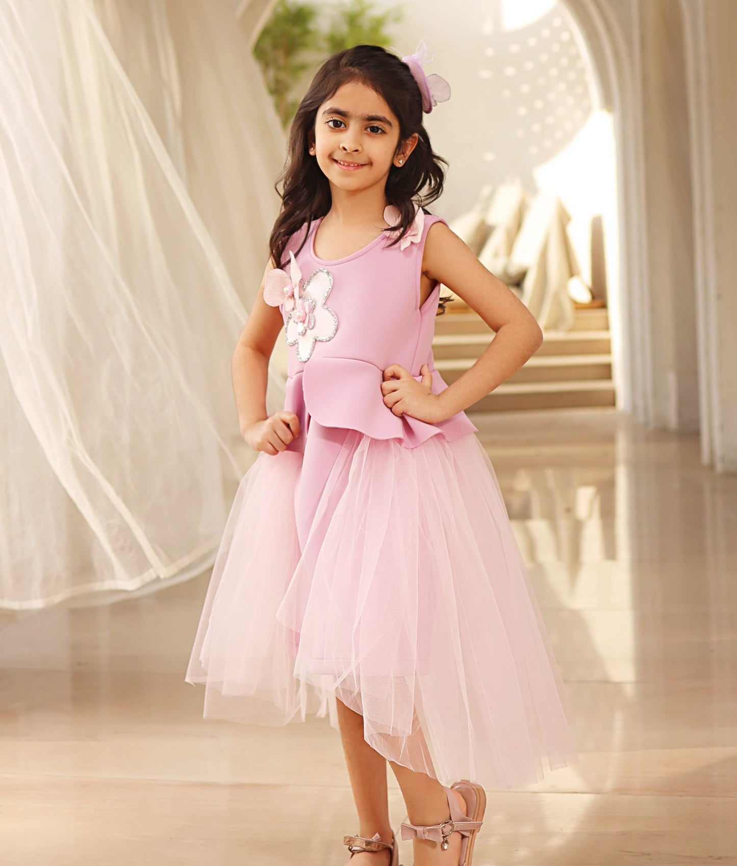 Manufactured by FAYON KIDS (Noida, U.P) Lilac Neoprene Dress for Girls