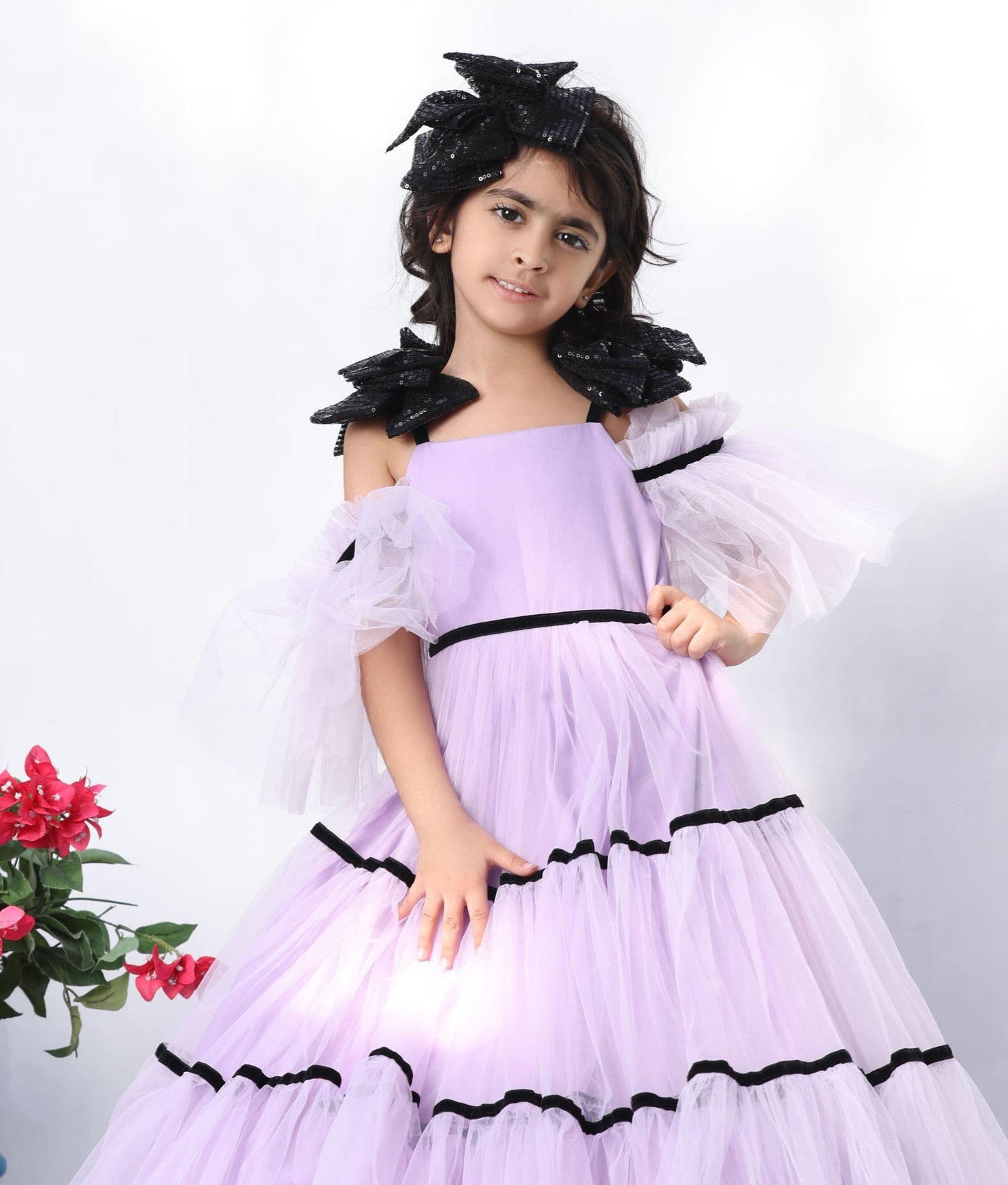 Lilac Net Gown for Girls