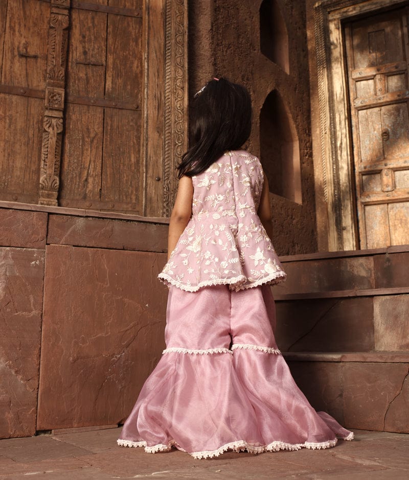 Pakistani Wedding Dress in Frock and Sharara Style – Nameera by Farooq