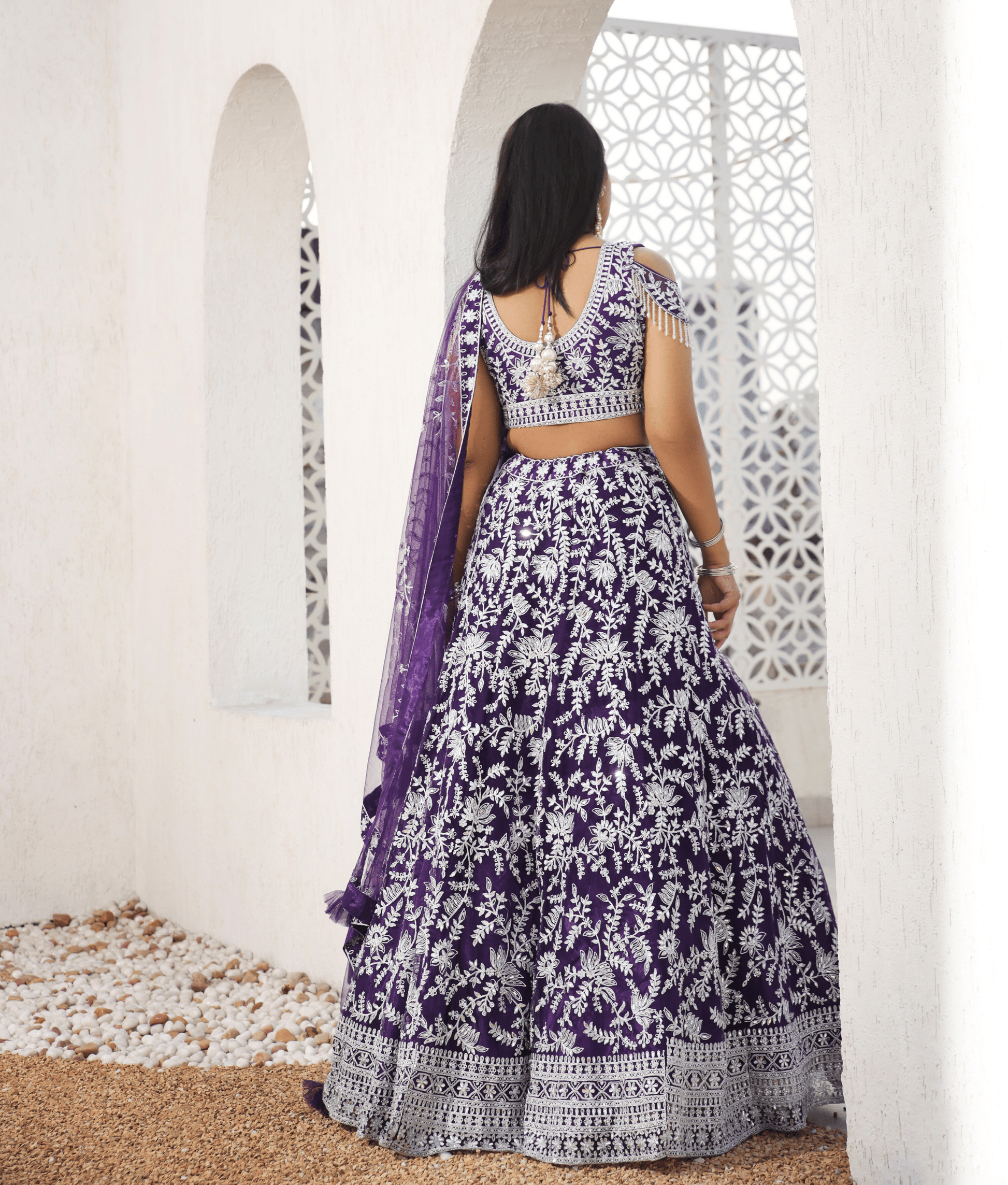 Manufactured by FAYON KIDS (Noida, U.P) Majestic Purple: Embroidered Lehenga Set