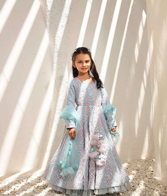 Manufactured by FAYON KIDS (Noida, U.P) Mirror Embroidered Anarkali