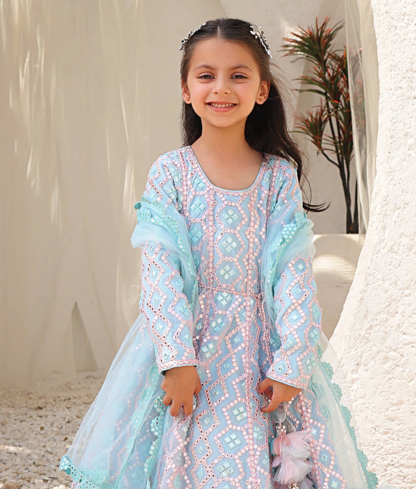 Manufactured by FAYON KIDS (Noida, U.P) Mirror Embroidered Anarkali