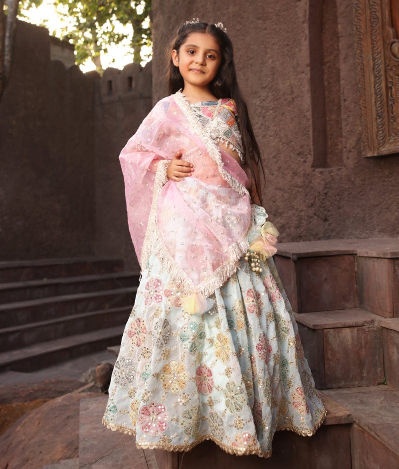 new kids lehenga choli with printed lehenga and fancy blouse