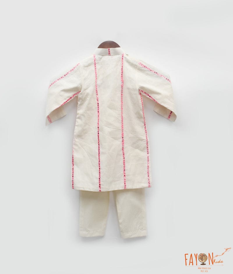 Manufactured by FAYON KIDS (Noida, U.P) Off-White Kurta with Pant