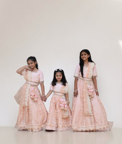 Manufactured by FAYON KIDS (Noida, U.P) Peach Thread Lehenga Choli