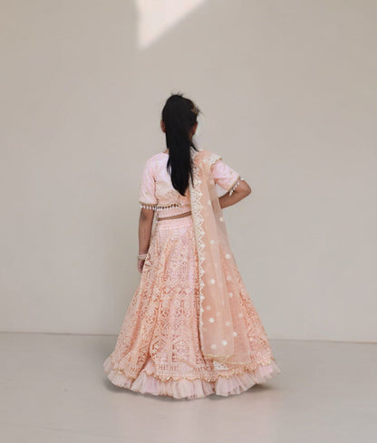 Manufactured by FAYON KIDS (Noida, U.P) Peach Thread Lehenga Choli