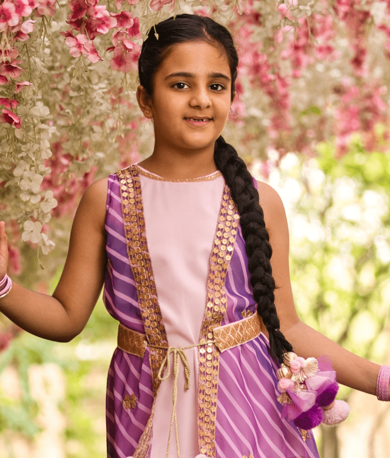 Manufactured by FAYON KIDS (Noida, U.P) Pink and Purple Colour Parandi