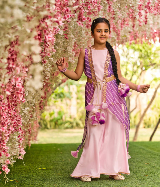Manufactured by FAYON KIDS (Noida, U.P) Pink and Purple Colour Parandi for Girls