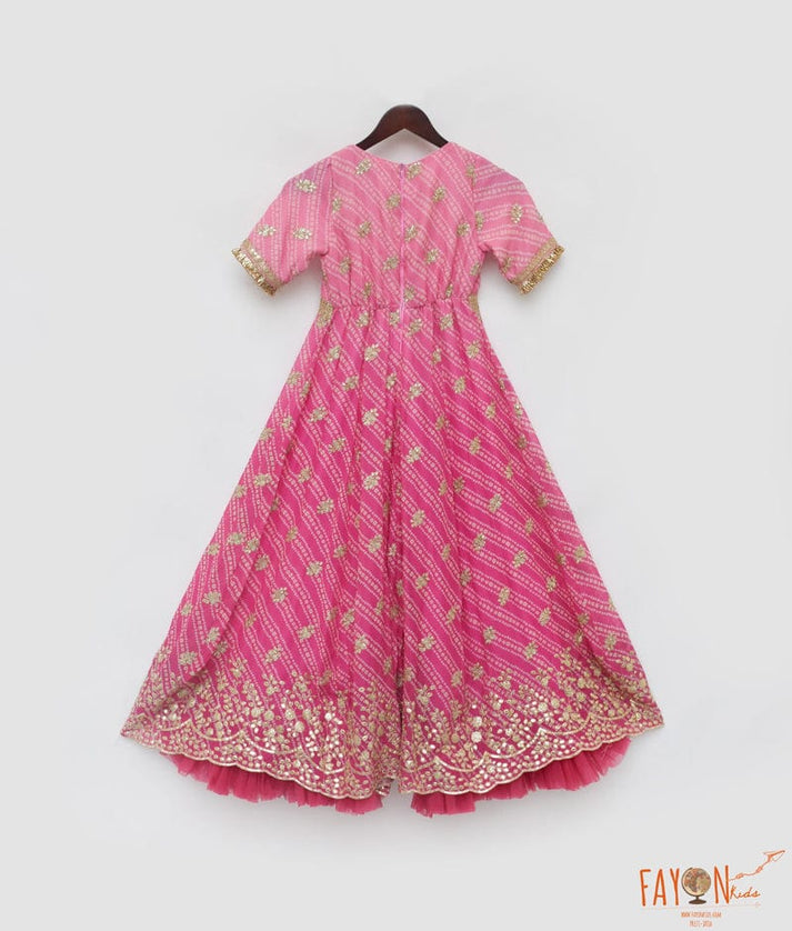 Manufactured by FAYON KIDS (Noida, U.P) Pink Bandhaj Jumpsuit for Girls