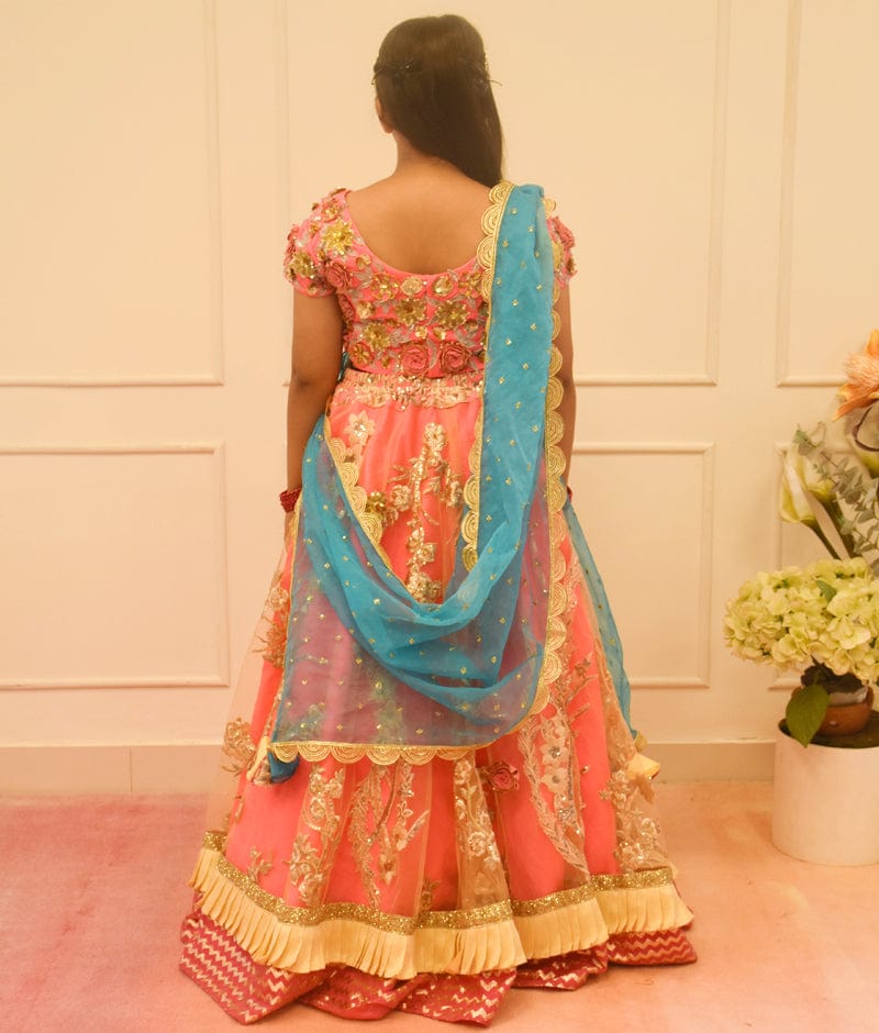 Buy HALFSAREE STUDIO Blue Latest Banarasi Lehenga for wedding Function  Online at Best Prices in India - JioMart.